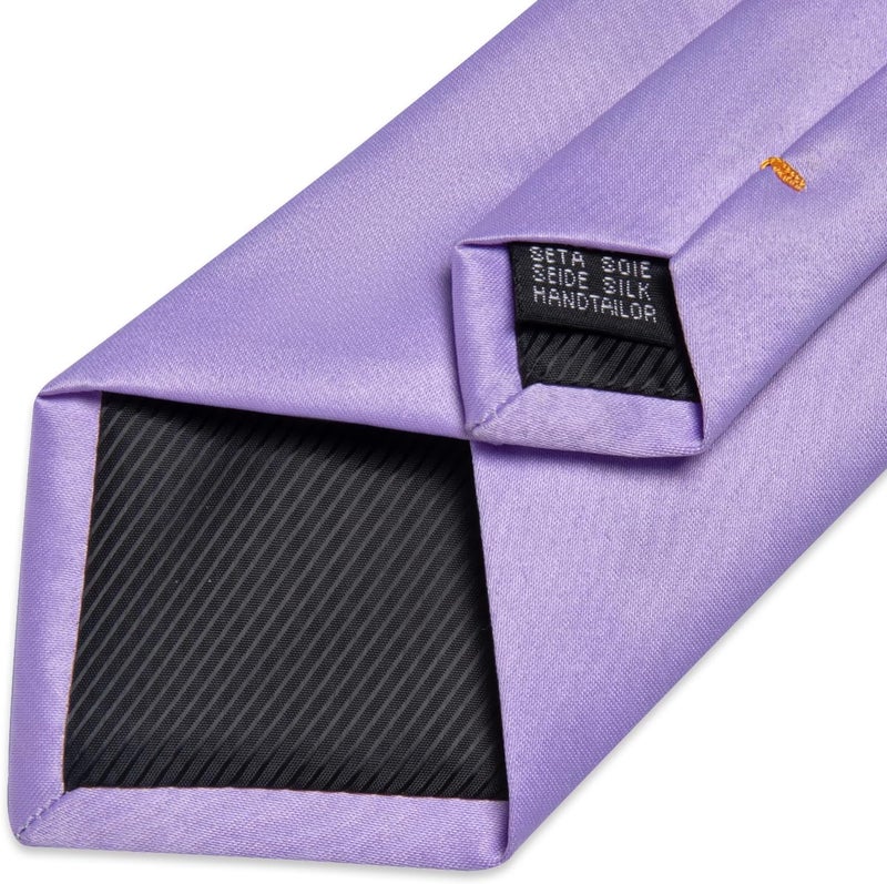 DiBanGu Mens Solid Color Tie and Pocket Square Set Woven Silk Plain Necktie & Handkerchief for Men Wedding Party Formal - Image 4